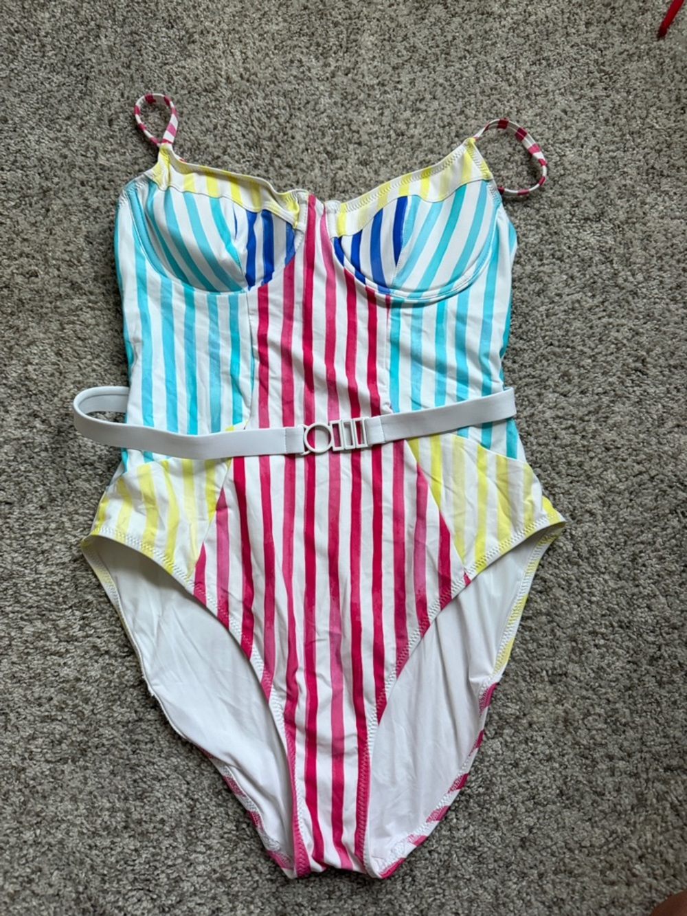 SOLID & STRIPED Multicolor Striped One-Piece Swimsuit